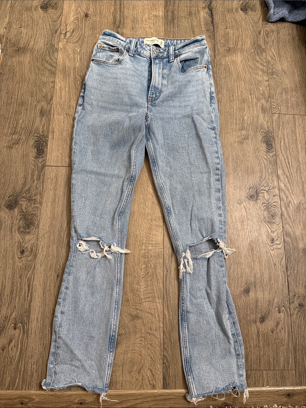 Abercrombie&Fitch Skinny High Rise Light Blue Distressed High-Rise Women's Jeans